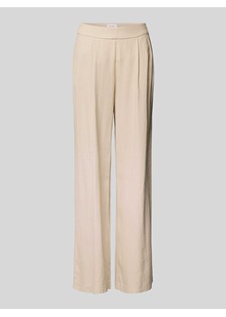Spodnie z mieszanki wiskozy i lnu w jednolitym kolorze ze sklepu Peek&Cloppenburg  w kategorii Spodnie damskie - zdjęcie 170530091