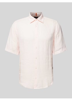 Koszula lniana o kroju regular fit z rękawem o dł. 1/2 model ‘Rash’ ze sklepu Peek&Cloppenburg  w kategorii Koszule męskie - zdjęcie 170530471