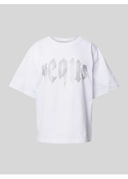 T-shirt z obszyciem z ozdobnych kamieni model ‘Rhinestone’ ze sklepu Peek&Cloppenburg  w kategorii Bluzki damskie - zdjęcie 170530634