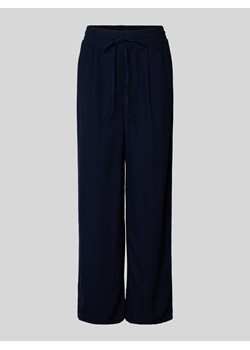 Spodnie z mieszanki wiskozy i lnu z szeroką nogawką i elastycznym pasem ze sklepu Peek&Cloppenburg  w kategorii Spodnie damskie - zdjęcie 170530730