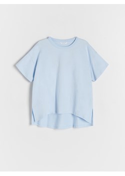 Reserved - Bawełniany t-shirt oversize - jasnoniebieski ze sklepu Reserved w kategorii Bluzki dziewczęce - zdjęcie 170531873