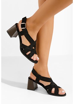 Czarne sandały damskie na słupku Soley ze sklepu Zapatos w kategorii Sandały damskie - zdjęcie 170534702