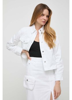 Armani Exchange kurtka jeansowa damska kolor biały przejściowa 3DYB49 Y15MZ ze sklepu ANSWEAR.com w kategorii Kurtki damskie - zdjęcie 170534884