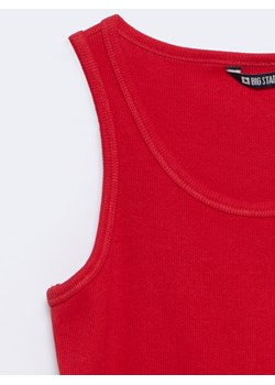 Koszulka damska na ramiączkach prążkowana czerwona Aurela 603 ze sklepu Big Star w kategorii Bluzki damskie - zdjęcie 170535480