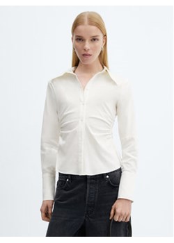 Mango Koszula Frunci 67084066 Biały Slim Fit ze sklepu MODIVO w kategorii Koszule damskie - zdjęcie 170543963