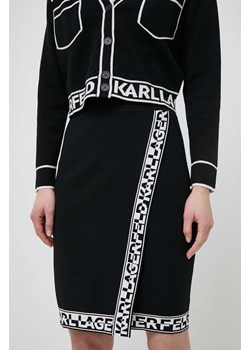 Karl Lagerfeld spódnica kolor czarny mini prosta ze sklepu ANSWEAR.com w kategorii Spódnice - zdjęcie 170544930
