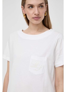 Luisa Spagnoli t-shirt bawełniany damski kolor biały ze sklepu ANSWEAR.com w kategorii Bluzki damskie - zdjęcie 170544980