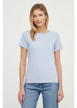 HUGO t-shirt damski kolor niebieski ze sklepu ANSWEAR.com w kategorii Bluzki damskie - zdjęcie 170545041