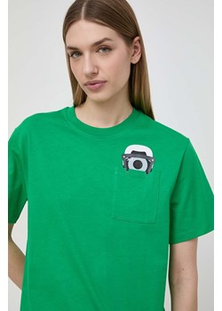 Karl Lagerfeld t-shirt bawełniany x Darcel Disappoints damski kolor zielony ze sklepu ANSWEAR.com w kategorii Bluzki damskie - zdjęcie 170545161
