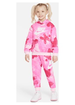 Dwuczęściowy zestaw z bluzą z kapturem dla małych dzieci Nike Sci-Dye Club Fleece Set - Różowy ze sklepu Nike poland w kategorii Dresy dziewczęce - zdjęcie 170550173