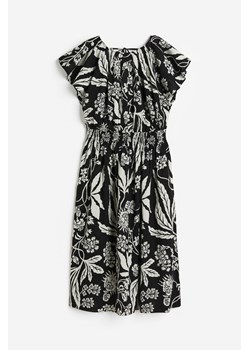 H & M - Kreszowana sukienka bawełniana - Czarny ze sklepu H&M w kategorii Sukienki - zdjęcie 170550421
