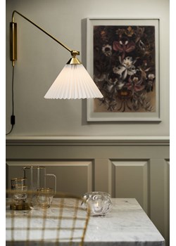 H & M - Kinkiet z plisowanym kloszem - Złoty ze sklepu H&M w kategorii Lampy ścienne - zdjęcie 170550540