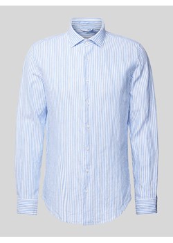 Koszula biznesowa o kroju slim fit z lnu ze wzorem w paski ze sklepu Peek&Cloppenburg  w kategorii Koszule męskie - zdjęcie 170551000