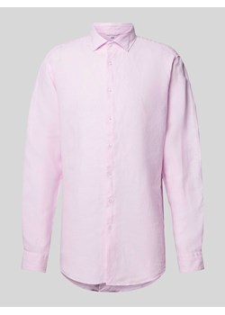 Koszula lniana o kroju regular fit z kołnierzykiem typu kent ze sklepu Peek&Cloppenburg  w kategorii Koszule męskie - zdjęcie 170551270