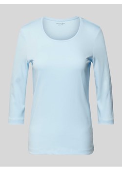 T-shirt z rękawami o długości 3/4 w jednolitym kolorze ze sklepu Peek&Cloppenburg  w kategorii Bluzki damskie - zdjęcie 170551294