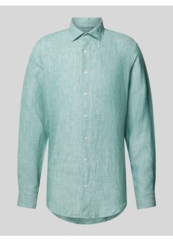 Koszula lniana o kroju regular fit z kołnierzykiem typu kent ze sklepu Peek&Cloppenburg  w kategorii Koszule męskie - zdjęcie 170551900