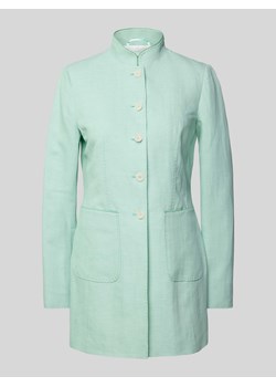 Żakiet w jednolitym kolorze z mieszanki lnu i bawełny ze sklepu Peek&Cloppenburg  w kategorii Marynarki damskie - zdjęcie 170552014