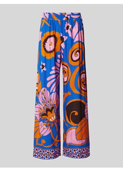 Spodnie materiałowe z wiskozy ze wzorem na całej powierzchni ze sklepu Peek&Cloppenburg  w kategorii Spodnie damskie - zdjęcie 170552033