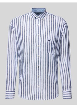 Koszula lniana o kroju Slim Fit z wzorem w paski ze sklepu Peek&Cloppenburg  w kategorii Koszule męskie - zdjęcie 170552174