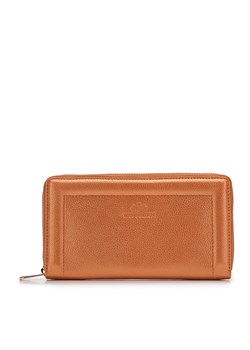 Damski portfel skórzany z ozdobnym brzegiem duży pomarańczowy ze sklepu WITTCHEN w kategorii Portfele damskie - zdjęcie 170552641