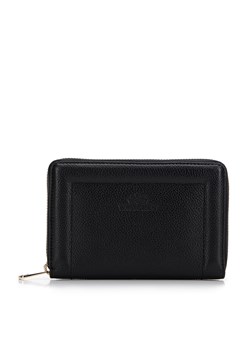 Damski portfel skórzany z ozdobnym brzegiem średni czarny ze sklepu WITTCHEN w kategorii Portfele damskie - zdjęcie 170552654