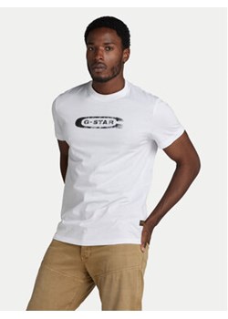 G-Star Raw T-Shirt Distressed D24365-336 Biały Regular Fit ze sklepu MODIVO w kategorii T-shirty męskie - zdjęcie 170554033
