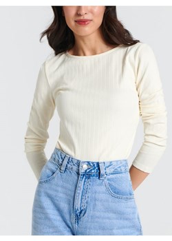 Sinsay - Koszulka z długim rękawem - kremowy ze sklepu Sinsay w kategorii Bluzki damskie - zdjęcie 170555783