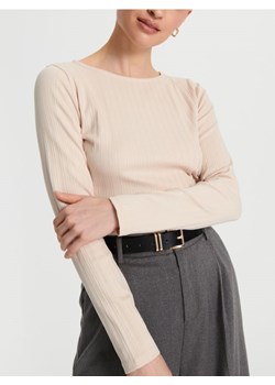 Sinsay - Koszulka z długim rękawem - beżowy ze sklepu Sinsay w kategorii Bluzki damskie - zdjęcie 170555784