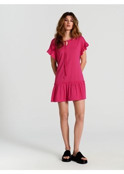 Sinsay - Sukienka mini z falbanami - różowy ze sklepu Sinsay w kategorii Sukienki - zdjęcie 170555793