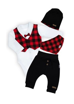 Komplet niemowlęcy body + spodnie + czapka i apaszka czarny ze sklepu 5.10.15 w kategorii Ubranka do chrztu - zdjęcie 170556061