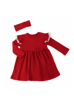 Komplet dziewczęcy sukienka i opaska bordowy ze sklepu 5.10.15 w kategorii Sukienki niemowlęce - zdjęcie 170556160