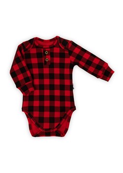 Body bawełniane niemowlęce długi rękaw w kratkę czarne ze sklepu 5.10.15 w kategorii Body niemowlęce - zdjęcie 170556173