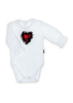 Body niemowlęce bawełniane z długim rękawem z sercem ze sklepu 5.10.15 w kategorii Body niemowlęce - zdjęcie 170556231
