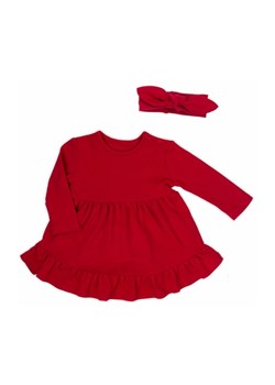Komplet dziewczęcy sukienka i opaska czerwony ze sklepu 5.10.15 w kategorii Sukienki niemowlęce - zdjęcie 170556232