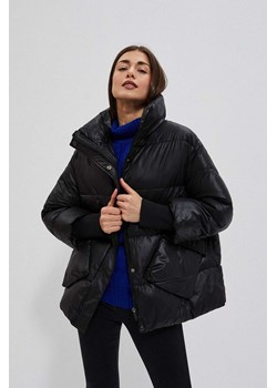 Czarna pikowana kurtka damska na zimę z wysokim kołnierzem ze sklepu 5.10.15 w kategorii Kurtki damskie - zdjęcie 170556334