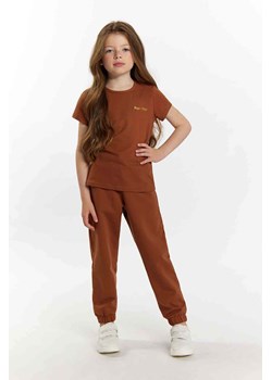 Brązowy t-shirt dla małej dziewczynki z napisem Tup Tup ze sklepu 5.10.15 w kategorii Bluzki dziewczęce - zdjęcie 170556344