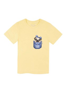 Żółty t-shirt dla dziewczynyki z bawełny Tup Tup z pieskiem ze sklepu 5.10.15 w kategorii Bluzki dziewczęce - zdjęcie 170564150