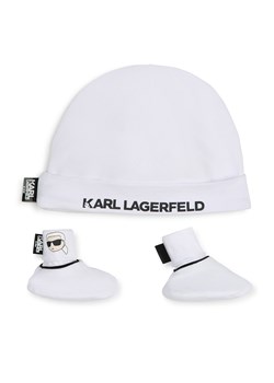 Zestaw Czapka i Skarpety Karl Lagerfeld Kids Z30180 White 10P ze sklepu eobuwie.pl w kategorii Czapki dziecięce - zdjęcie 170568611