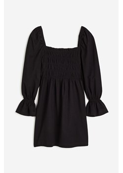 H & M - Dżersejowa sukienka z elastycznym marszczeniem - Czarny ze sklepu H&M w kategorii Sukienki - zdjęcie 170568631