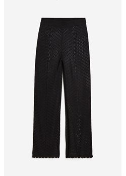 H & M - Spodnie z ażurowej dzianiny - Czarny ze sklepu H&M w kategorii Spodnie damskie - zdjęcie 170568671