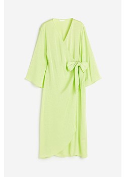 H & M - Kopertowa sukienka żakardowa - Zielony ze sklepu H&M w kategorii Sukienki - zdjęcie 170568722