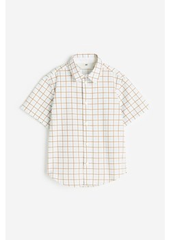 H & M - Bawełniana koszula z krótkim rękawem - Biały ze sklepu H&M w kategorii Koszule chłopięce - zdjęcie 170568732