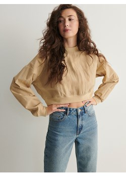 Reserved - Bluza z łączonych materiałów - beżowy ze sklepu Reserved w kategorii Bluzy damskie - zdjęcie 170570544
