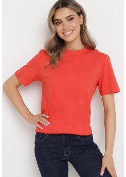 Czerwony Bawełniany T-shirt o Luźnym Kroju z Krótkim Rękawem Adalria ze sklepu Born2be Odzież w kategorii Bluzki damskie - zdjęcie 170570862
