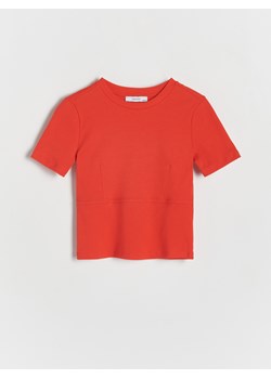 Reserved - Bawełniany t-shirt - czerwony ze sklepu Reserved w kategorii Bluzki dziewczęce - zdjęcie 170573382