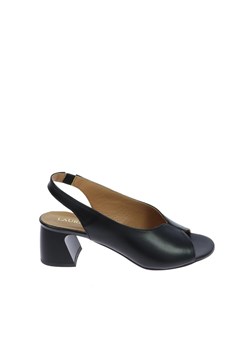 Czarne sandały na klocku ze sklepu Laura Messi w kategorii Sandały damskie - zdjęcie 170574870