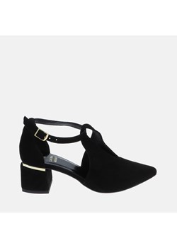 Czarne niesymetryczne sandały ze sklepu Laura Messi w kategorii Botki - zdjęcie 170574981