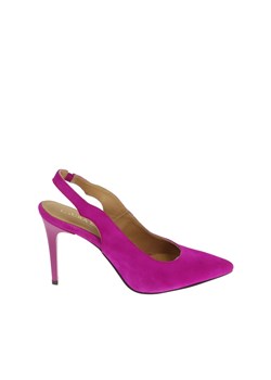 Różowe eleganckie sandały na szpilce ze sklepu Laura Messi w kategorii Czółenka - zdjęcie 170575273