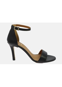 Czarne sandały na szpilce z okrągłym noskiem ze sklepu Laura Messi w kategorii Sandały damskie - zdjęcie 170575771