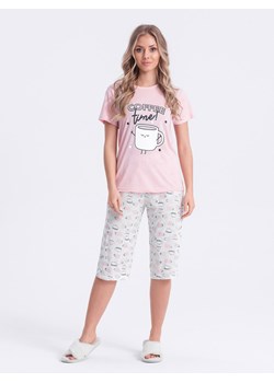 Piżama damska 283ULR - różowa ze sklepu Edoti w kategorii Piżamy damskie - zdjęcie 170576703